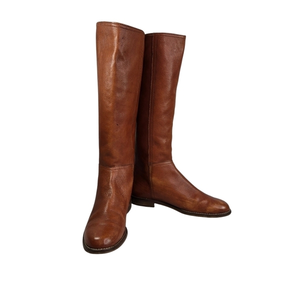Madewell Sidney brown tall leather low heel equestrian riding boots - Picture 2 of 11